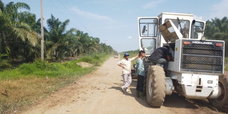 Dinas PU PR Tanjabtim Melalui Satker UPTD Kecamatan, Terus Lakukan Perbaikan Jalan Yang Rusak