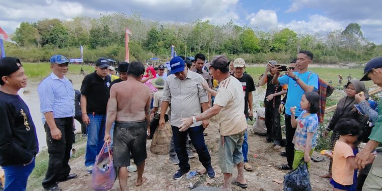 Romi Terlihat Akrab Bersama Masyarakat Saat Panen Raya Lubuk Larangan di…