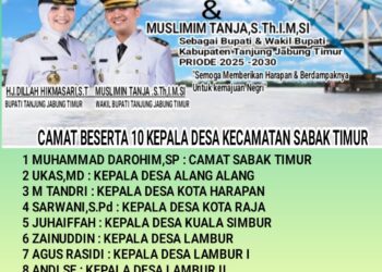 Camat Muara Sabak Timur Beserta Kepala Desa se Kecamatan Sabak Timur Mengucapkan Selamat Kepada Bupati Terpilih