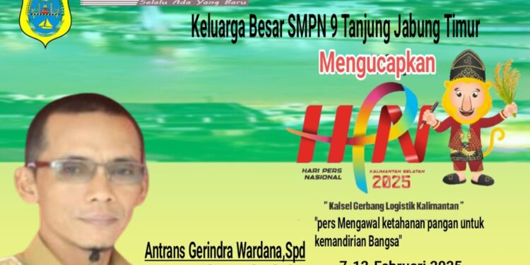 SMPN  9 Tanjung Jabung Timur Mengucapkan Selamat Hari Pers Nasional