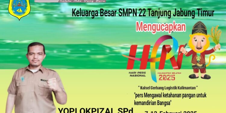 Keluarga Besar SMPN 22 Tanjung Jabung Timur Mengucapkan Selamat Hari Pers Nasional