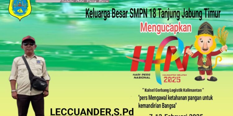 Keluarga Besar SMPN18 Tanjung Jabung Timur Mengucapkan Selamat Hari Pers Nasional