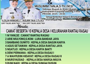 Kepala Desa Se Kecamatan Rantau Rasau Ucapkan Selamat Dilantiknya Bupati dan Wakil Bupati Tanjabtim