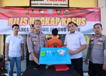 SATRESNARKOBA POLRES TANJAB TIMUR UNGKAP KASUS PEREDARAN NARKOTIKA DI DESA SUNGAI BERAS