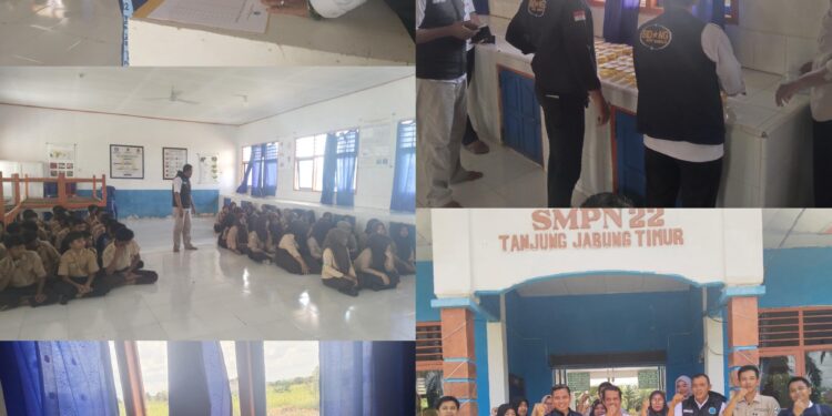 BNNK Lakukan Sosialisasi dan Deteksi Dini Tes Urine Kepada Siswa SMPN 22 Tanjabtim