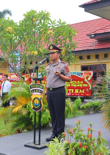Kapolres Pimpin Upacara Serah Terima Jabatan PJU Dan Sejumlah Kapolsek Di Jajaran Polres Tanjabtim