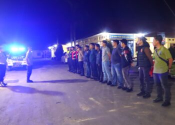 Polres Tanjabtim Laksanakan Apel Malam Siaga dan Patroli Blue Light On