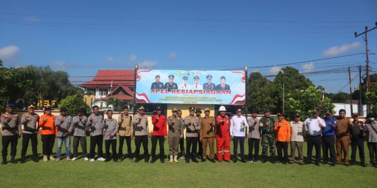 Polres Tanjabtim Gelar Apel Kesiapsiagaan Penanggulangan Bencana Karhutla Antisipasi El Nino Ekstrem