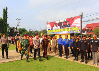 Polres Tanjabtim Gelar Apel Kebangsaan Sabuk Kamtibmas Perkuat Sinergitas Jaga Kondusivitas Tanjabtim