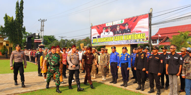 Polres Tanjabtim Gelar Apel Kebangsaan Sabuk Kamtibmas Perkuat Sinergitas Jaga Kondusivitas Tanjabtim